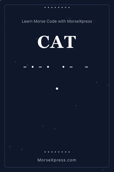 Cat Morse Code Share Card - Learn with MorseXpress