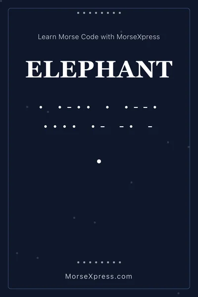 Elephant Morse Code Share Card - Learn with MorseXpress