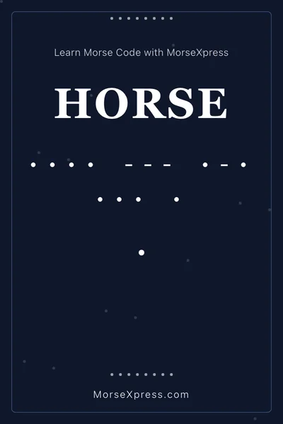 Horse Morse Code Share Card - Learn with MorseXpress