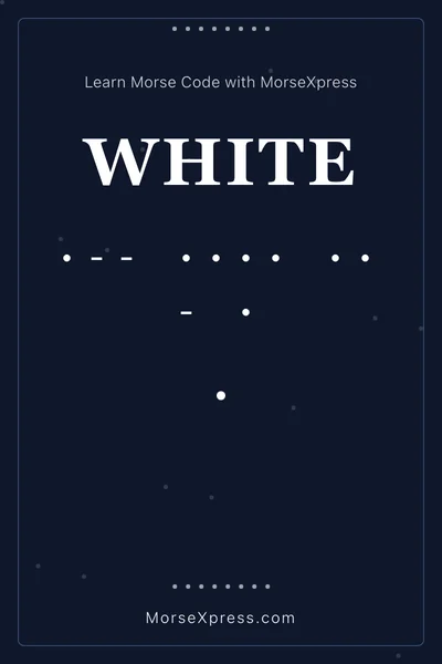 White Morse Code Share Card - Learn with MorseXpress