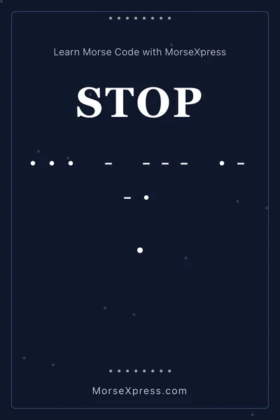 Stop Morse Code Share Card - Learn with MorseXpress