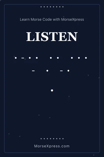 Listen Morse Code Share Card - Learn with MorseXpress