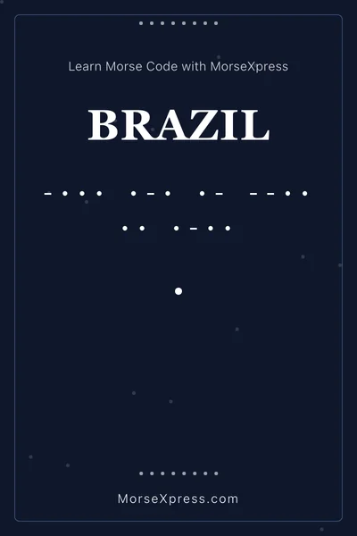 Brazil Morse Code Share Card - Learn with MorseXpress