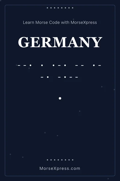 Germany Morse Code Share Card - Learn with MorseXpress