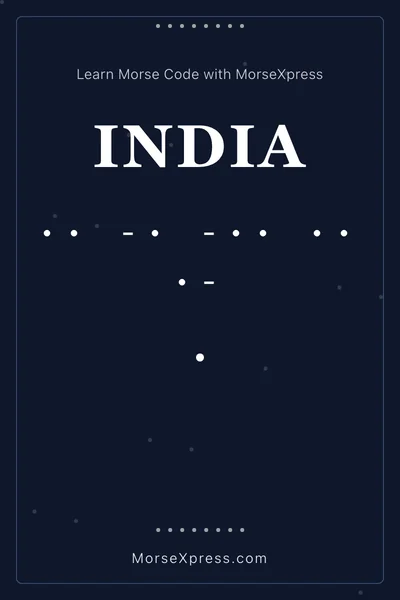 India Morse Code Share Card - Learn with MorseXpress