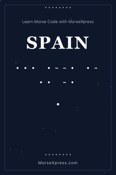Spain Morse Code Share Card - Learn with MorseXpress