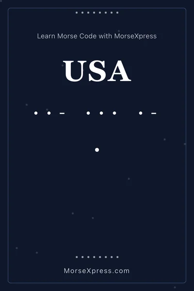 Usa Morse Code Share Card - Learn with MorseXpress