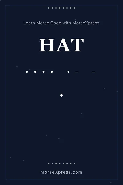 Hat Morse Code Share Card - Learn with MorseXpress
