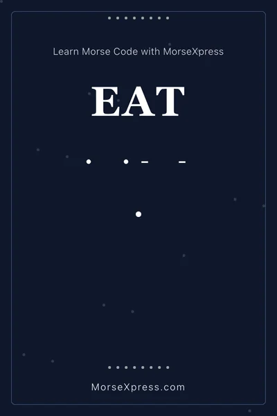 Eat Morse Code Share Card - Learn with MorseXpress