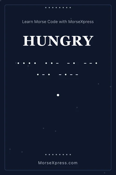 Hungry Morse Code Share Card - Learn with MorseXpress