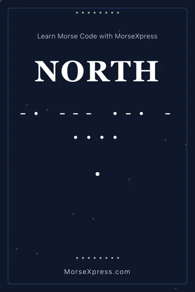 North Morse Code Share Card - Learn with MorseXpress
