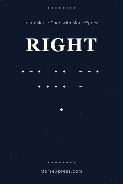 Right Morse Code Share Card - Learn with MorseXpress