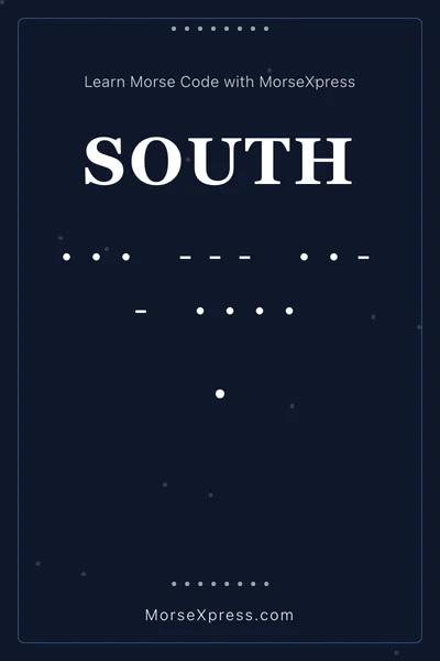South Morse Code Share Card - Learn with MorseXpress