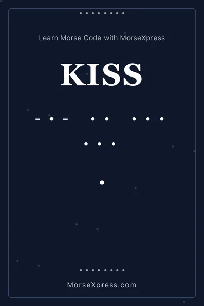 Kiss Morse Code Share Card - Learn with MorseXpress