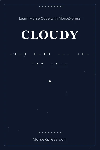Cloudy Morse Code Share Card - Learn with MorseXpress