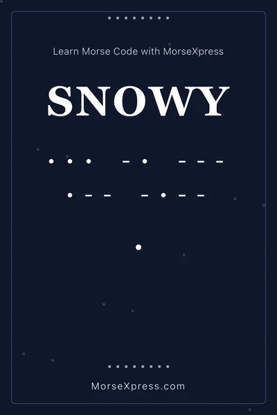 Snowy Morse Code Share Card - Learn with MorseXpress