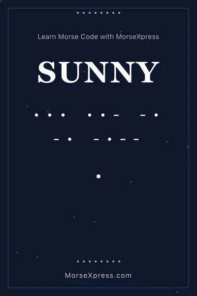 Sunny Morse Code Share Card - Learn with MorseXpress